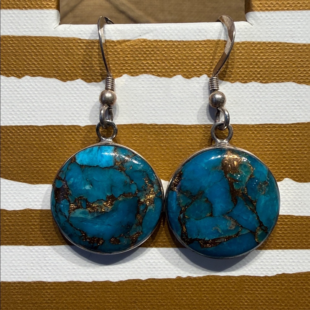 Turquoise and Silver Dangle Earrings